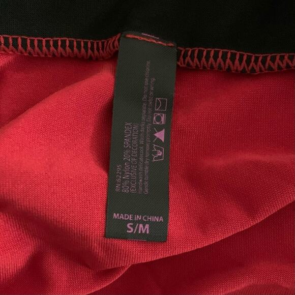 Yandy Santa’s Workshop Red Santa Apron Lingerie Bow Costume S/M NWT - Picture 15 of 15